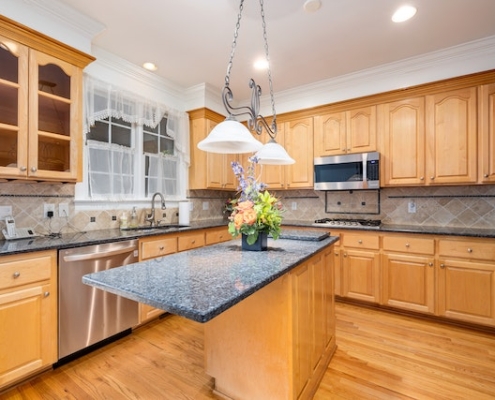 woodgrain kitchen cabinets