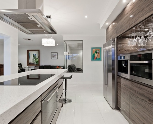white and silver kitchen