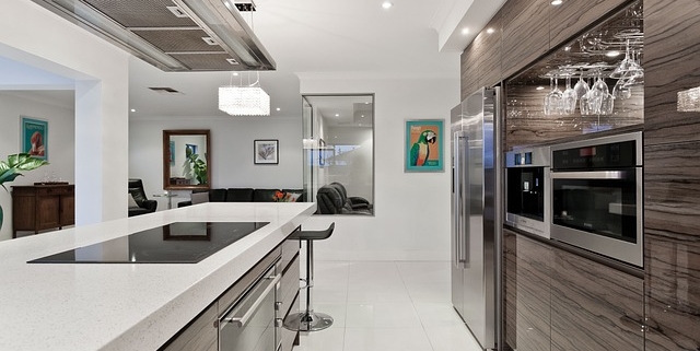 brightly lit kitchen