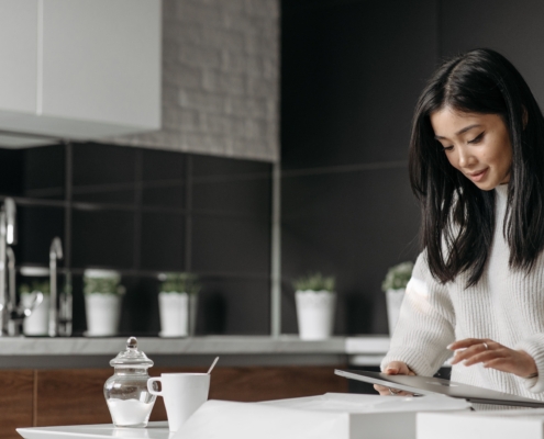Photo by Pavel Danilyuk: https://www.pexels.com/photo/photograph-of-a-woman-holding-her-laptop-7190907/